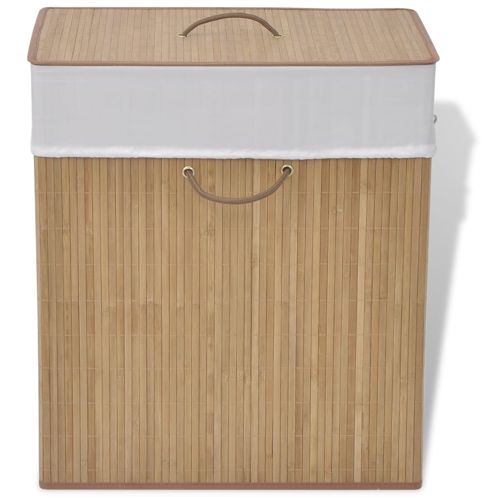 Berkfield Bamboo Laundry Bin Rectangular Natural