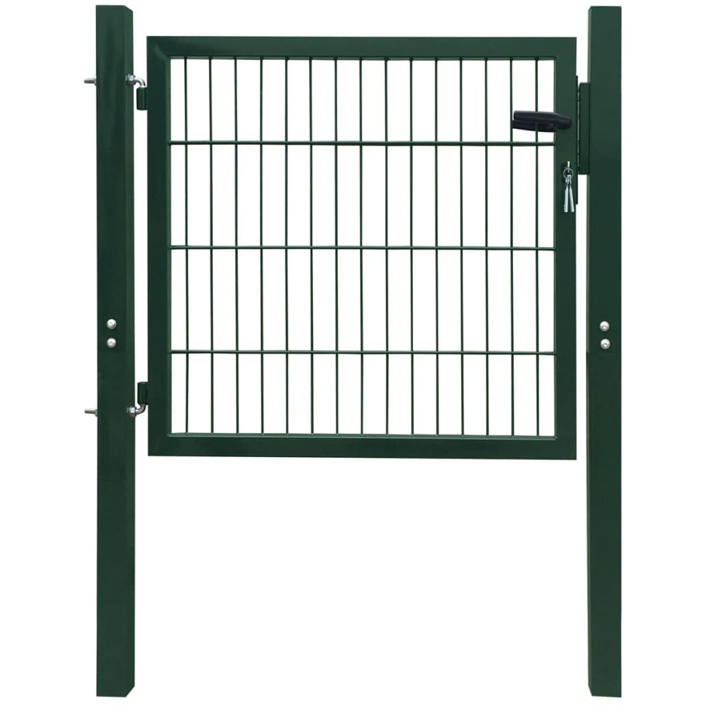Berkfield Fence Gate Steel Green 105x150 cm
