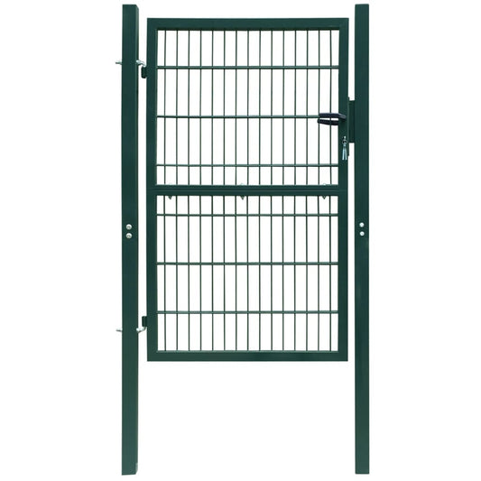 Berkfield Fence Gate Steel 106x248 cm Green