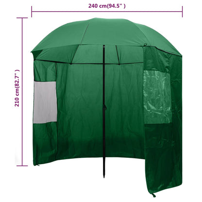 Berkfield Fishing Umbrella Green 240x210 cm