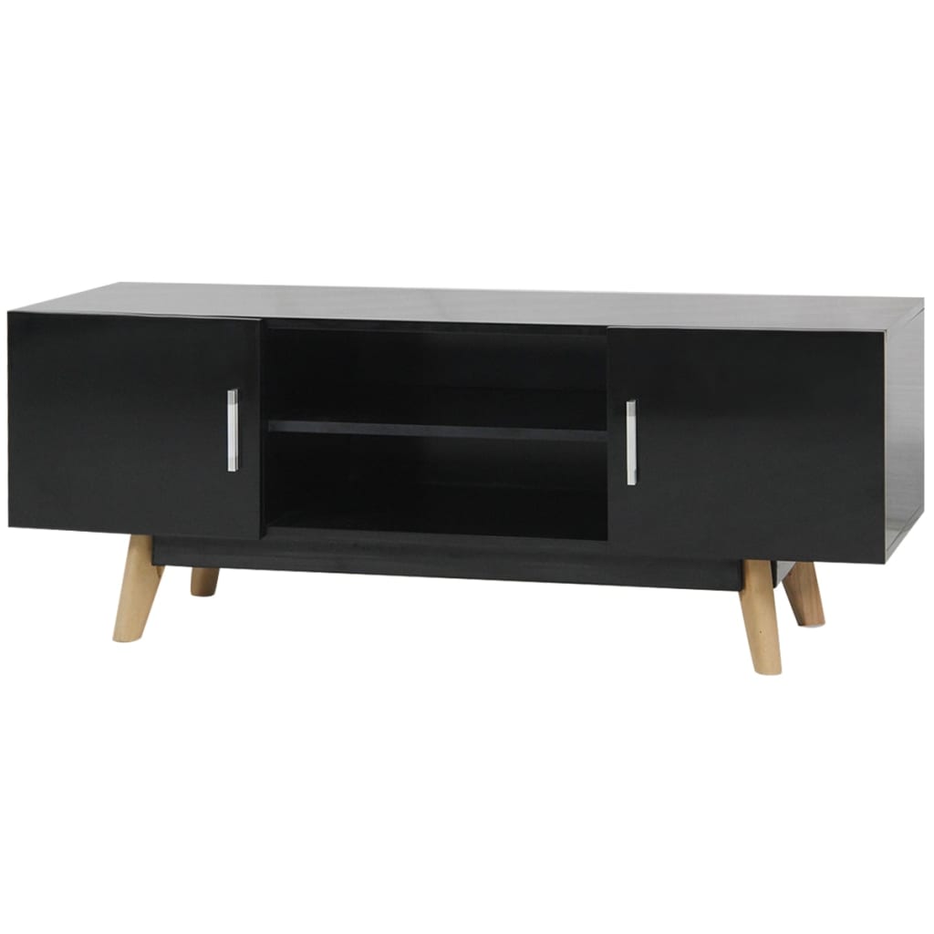 Berkfield High Gloss TV Cabinet Black 120x40x46 cm MDF