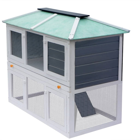 Berkfield Animal Rabbit Cage Double Floor Wood