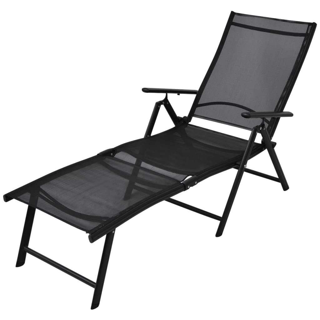 Berkfield Folding Sun Lounger Aluminium Black