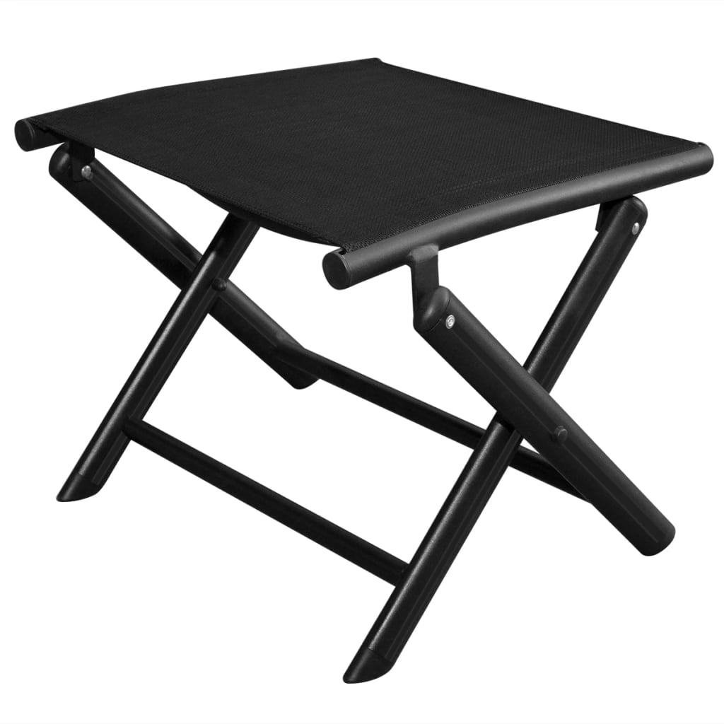 Berkfield Folding Footstool Black Aluminium and Textilene