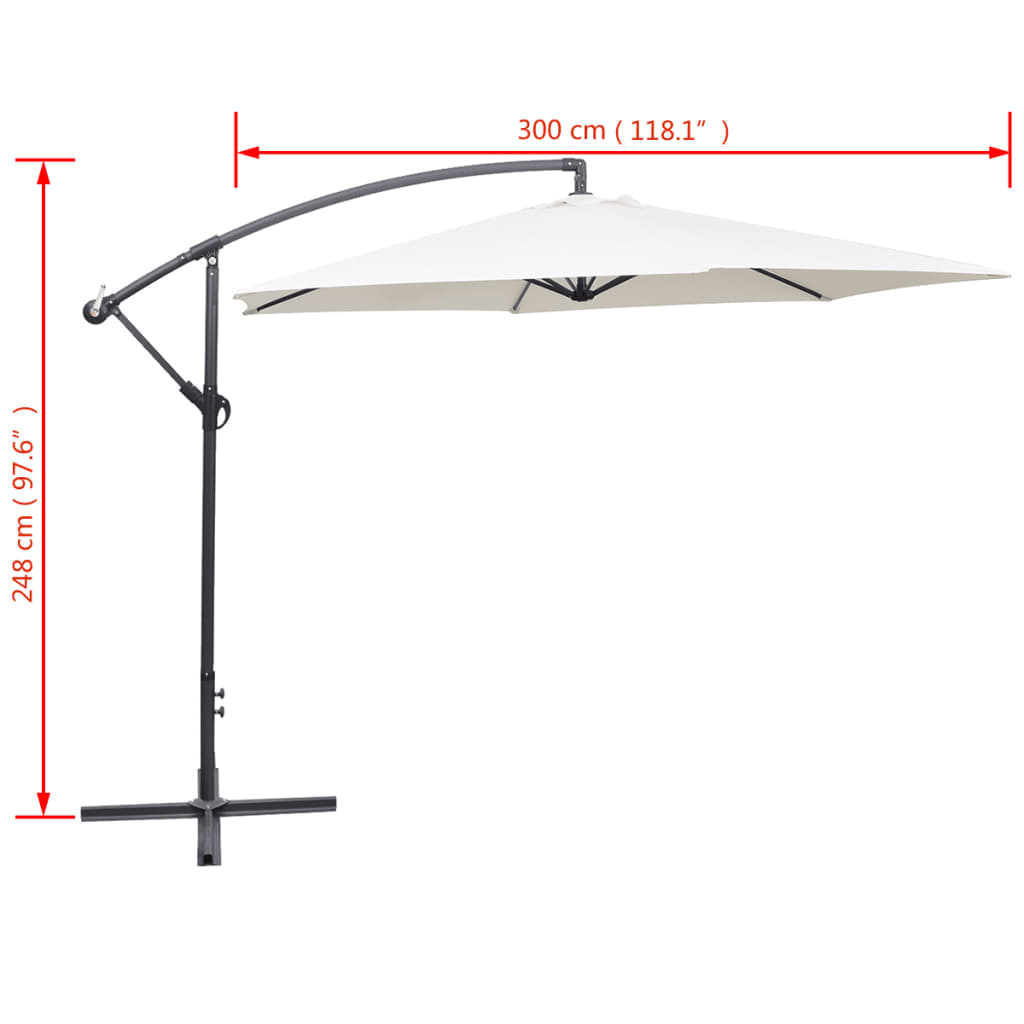 Berkfield Cantilever Umbrella 3 m Sand White
