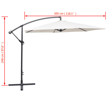 Berkfield Cantilever Umbrella 3 m Sand White