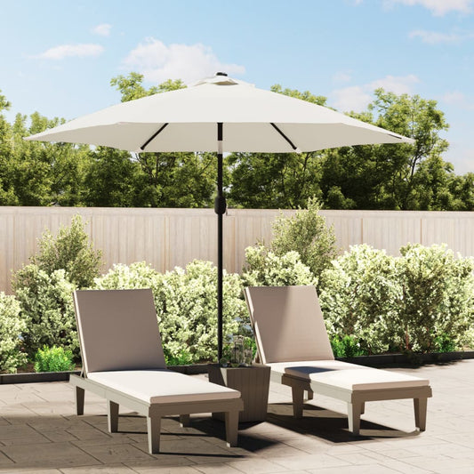 Berkfield LED Cantilever Umbrella 3 m Sand White