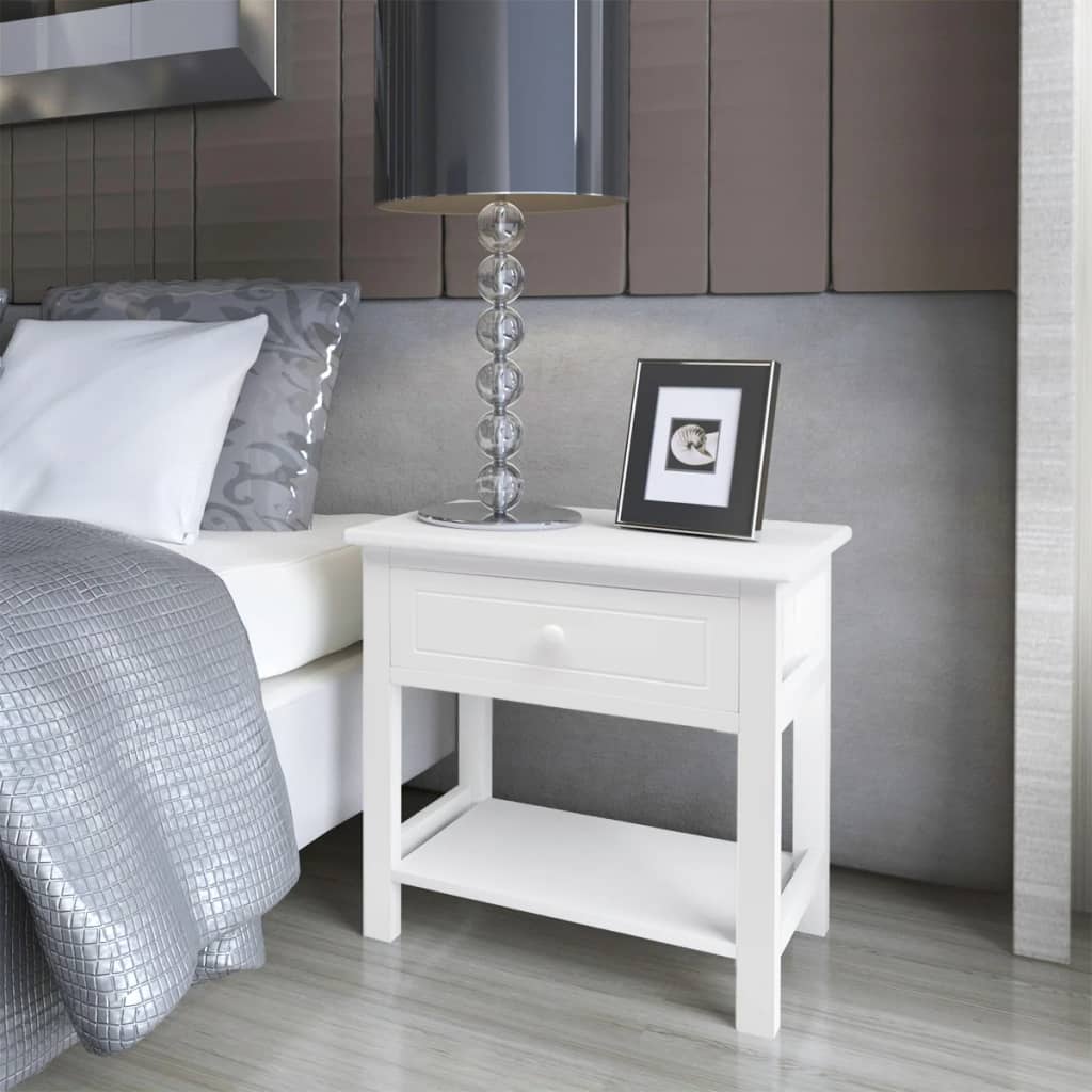 Berkfield Bedside Cabinets 2 pcs Wood White