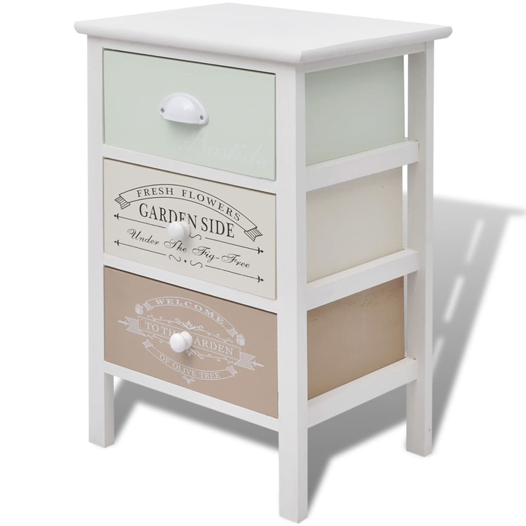 Berkfield French Storage Cabinet 3 Drawers Wood