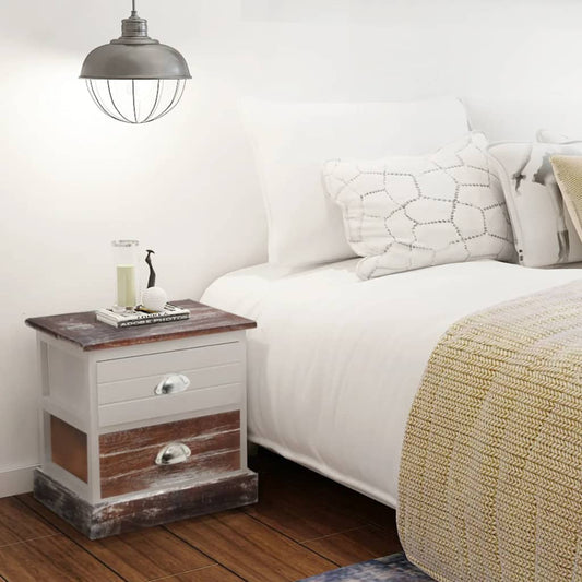 Berkfield Bedside Cabinet Brown and White