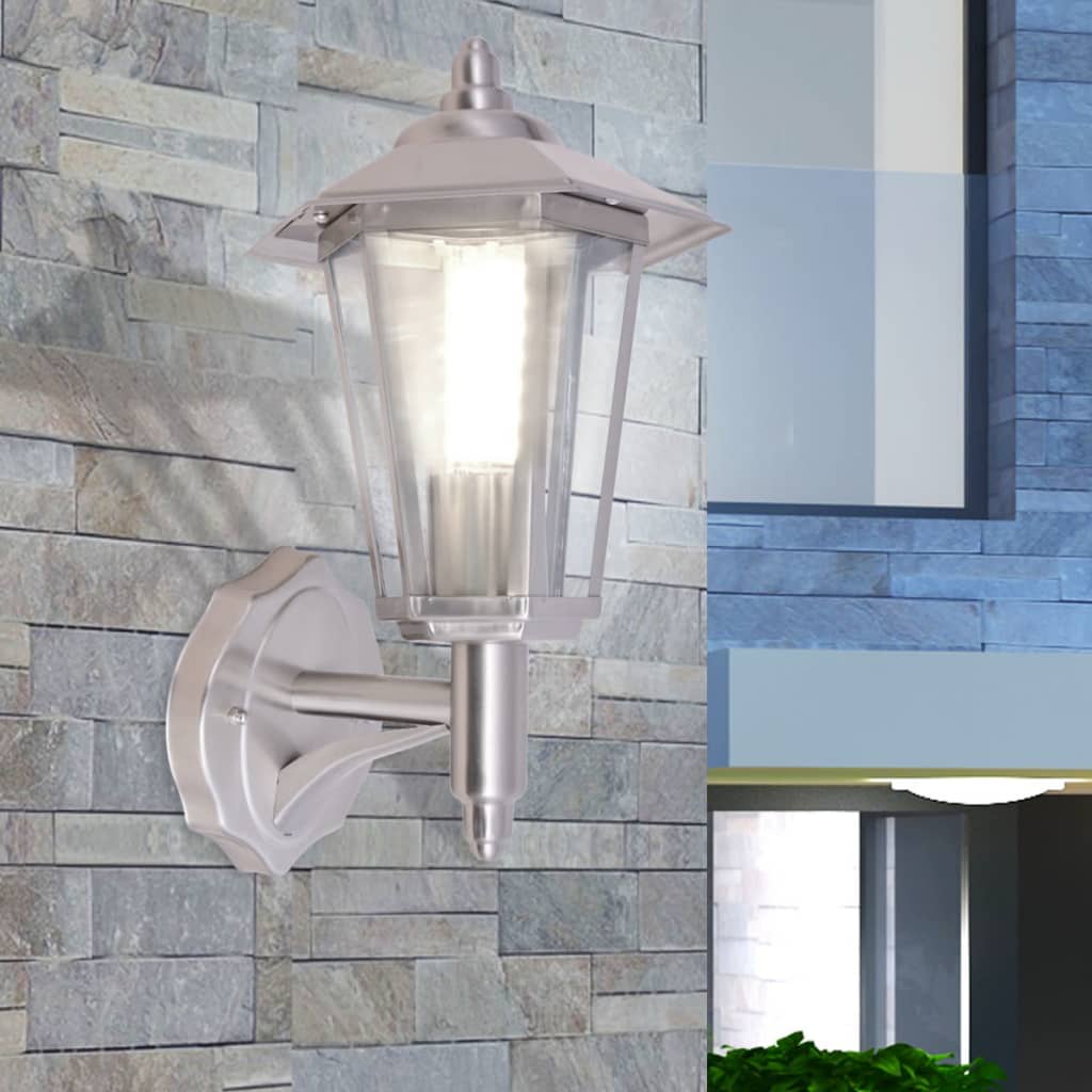 Berkfield Outdoor Uplight Wall Lantern Stainless Steel