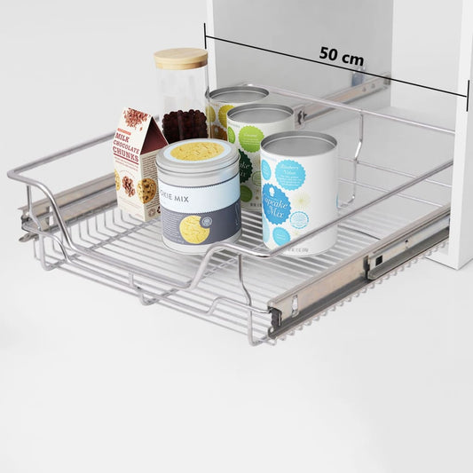 Berkfield Pull-Out Wire Baskets 2 pcs Silver 500 mm