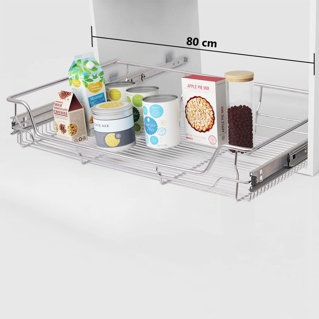Berkfield Pull-Out Wire Baskets 2 pcs Silver 800 mm