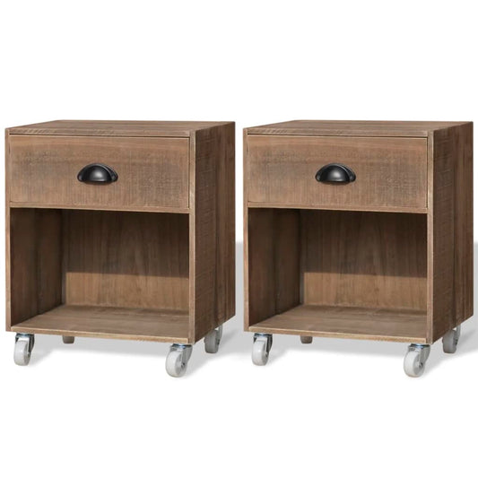 Berkfield Nightstand 2 pcs Brown Solid Wood