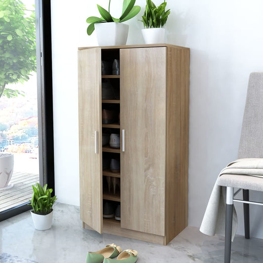 Berkfield Shoe Cabinet 7 Shelves Oak