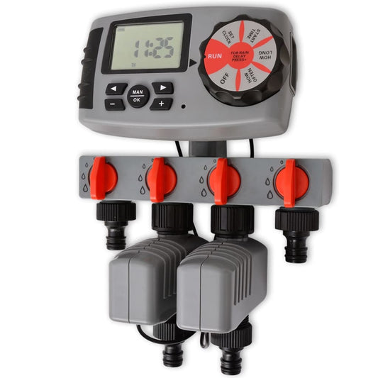 Berkfield Automatic Irrigation Timer with 4 Stations 3 V