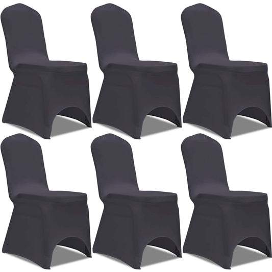 Berkfield Stretch Chair Cover 6 pcs Anthracite