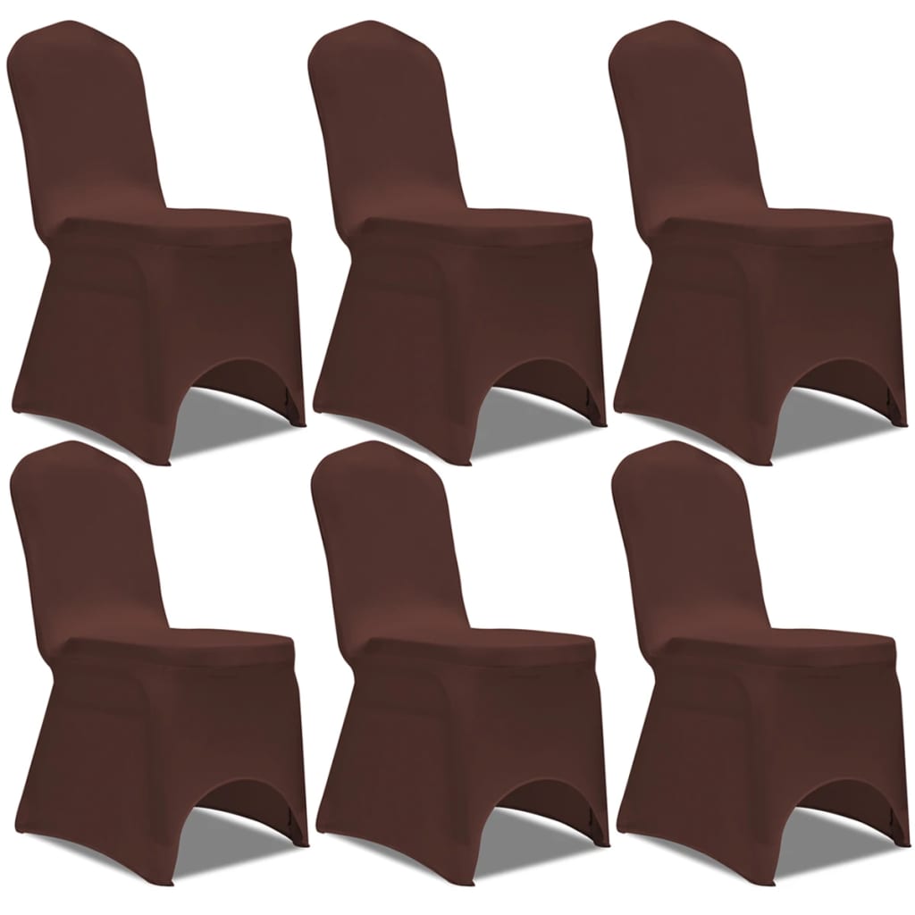 Berkfield Stretch Chair Cover 6 pcs Brown