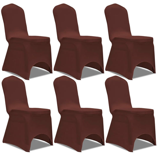 Berkfield Stretch Chair Cover 6 pcs Brown