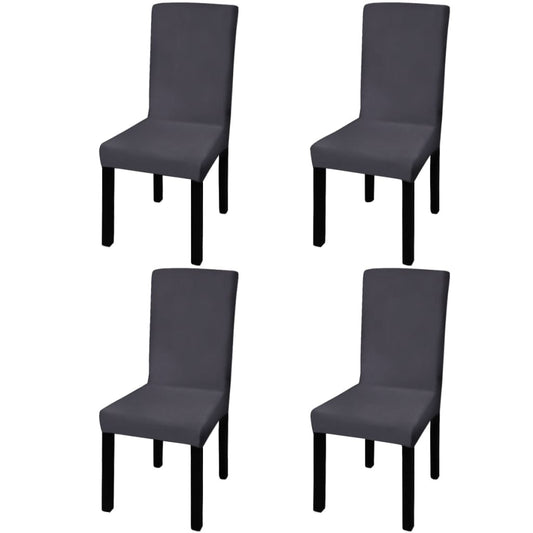 Berkfield Straight Stretchable Chair Cover 4 pcs Anthracite