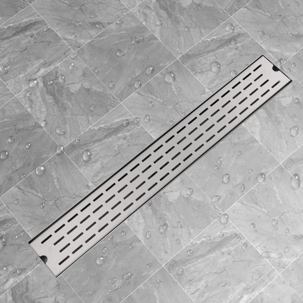 Berkfield Linear Shower Drain Line 830x140 mm Stainless Steel