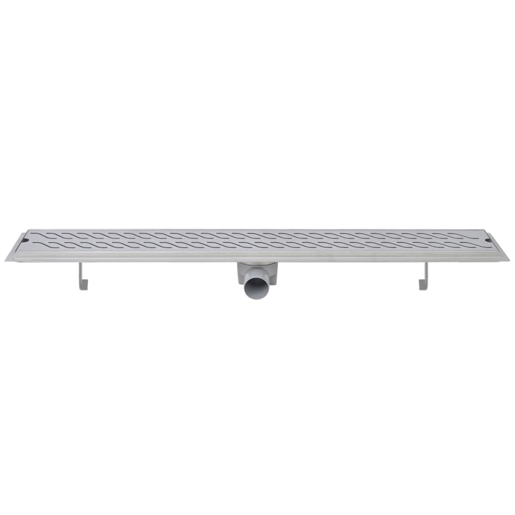 Berkfield Linear Shower Drain Wave 930x140 mm Stainless Steel