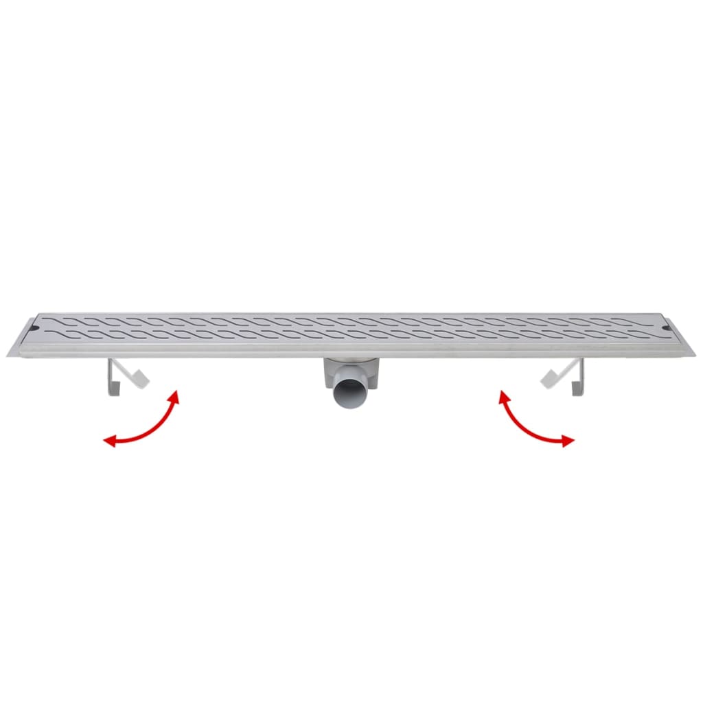 Berkfield Linear Shower Drain Wave 930x140 mm Stainless Steel