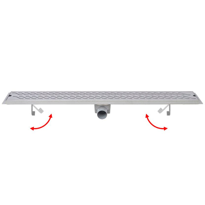 Berkfield Linear Shower Drain Wave 930x140 mm Stainless Steel
