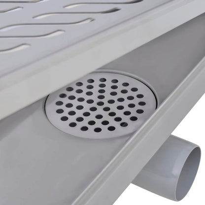 Berkfield Linear Shower Drain Wave 930x140 mm Stainless Steel