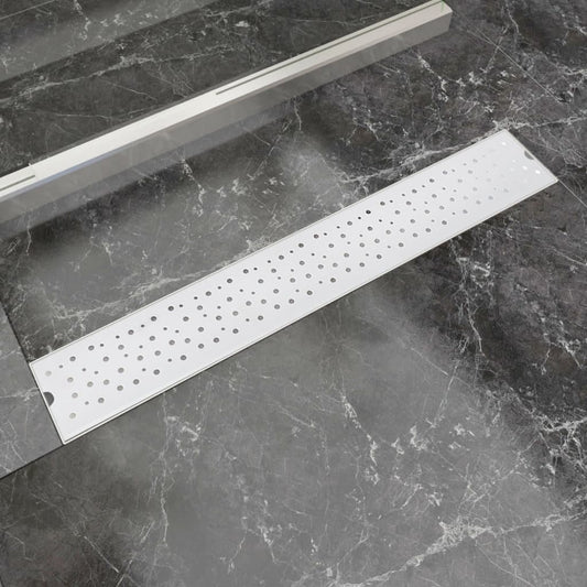 Berkfield Linear Shower Drain Bubble 730x140 mm Stainless Steel