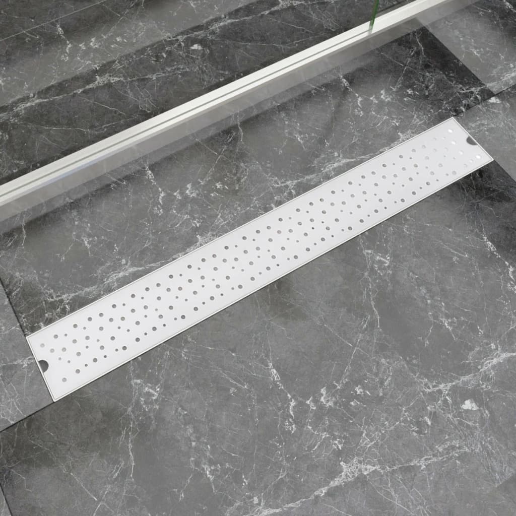 Berkfield Linear Shower Drain Bubble 830x140 mm Stainless Steel