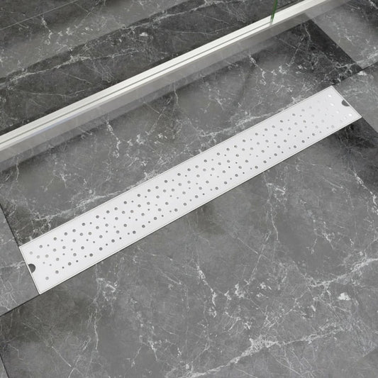 Berkfield Linear Shower Drain Bubble 830x140 mm Stainless Steel