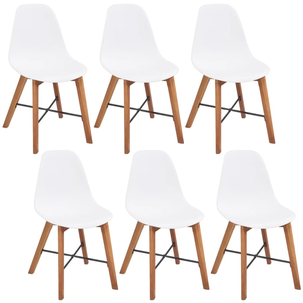 Berkfield Chair Seats 6 pcs Plastic White