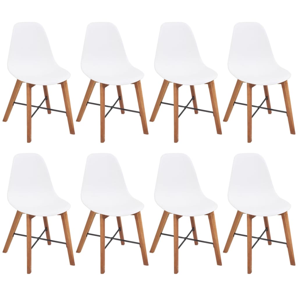 Berkfield Chair Seats 8 pcs Plastic White