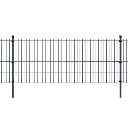 Berkfield 2D Garden Fence Panel & Posts 2008x830 mm 2 m Grey