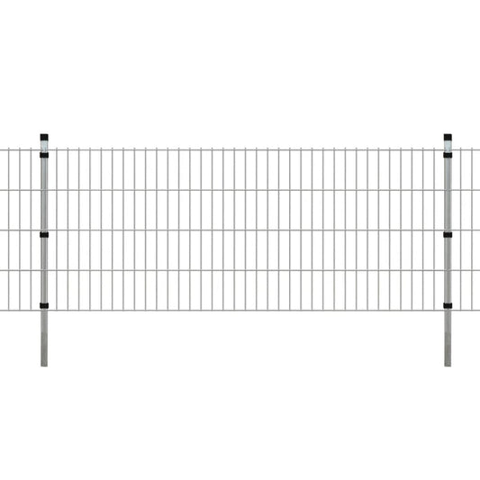 Berkfield 2D Garden Fence Panel & Posts 2008x830 mm 2 m Silver