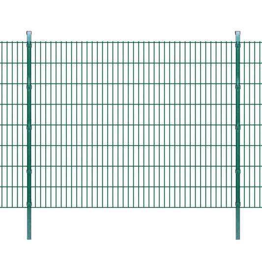 Berkfield 2D Garden Fence Panels & Posts 2008x1630 mm 4 m Green