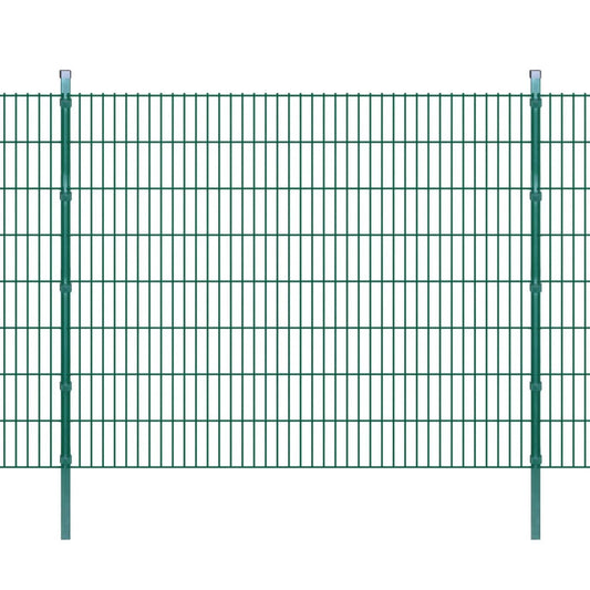 Berkfield 2D Garden Fence Panels & Posts 2008x1630 mm 8 m Green