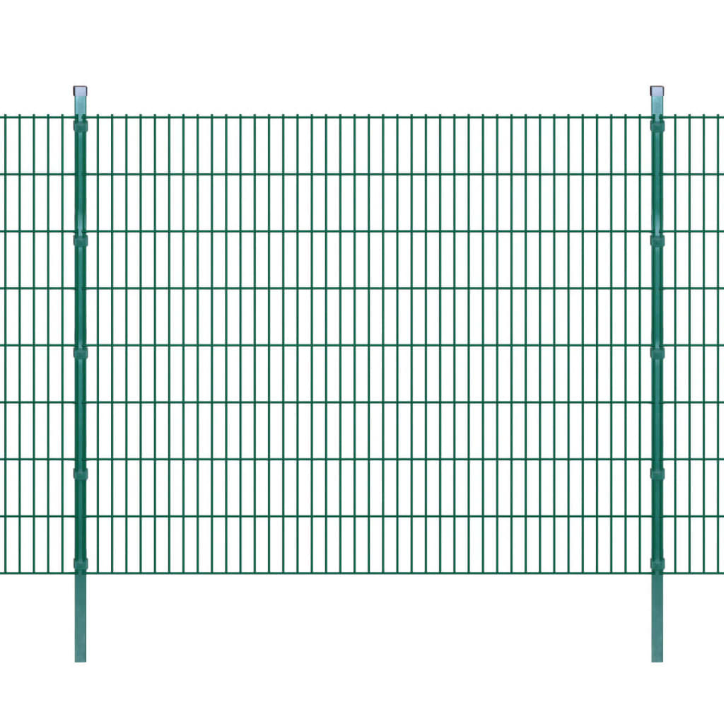 Berkfield 2D Garden Fence Panels & Posts 2008x1630 mm 16 m Green