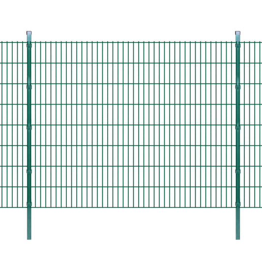 Berkfield 2D Garden Fence Panels & Posts 2008x1630 mm 16 m Green