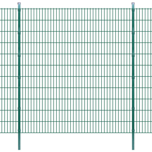 Berkfield 2D Garden Fence Panels & Posts 2008x2230 mm 12 m Green