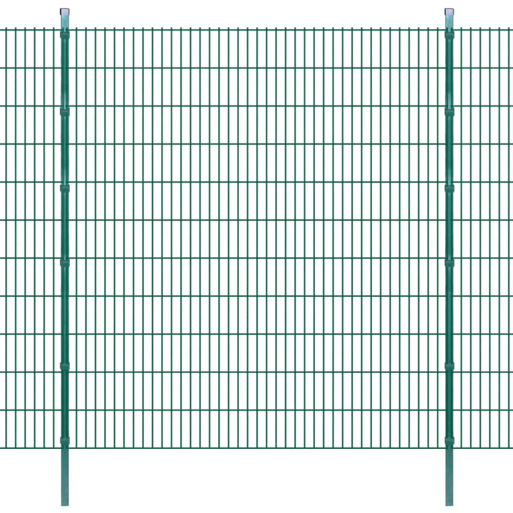 Berkfield 2D Garden Fence Panels & Posts 2008x2230 mm 28 m Green