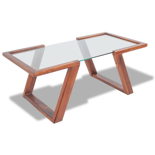 Berkfield Coffee Table Solid Acacia Wood Brown 100x50x40 cm