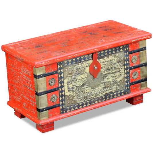 Berkfield Storage Chest Red Mango Wood 80x40x45 cm