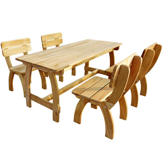 Berkfield 5 Piece Outdoor Dining Set Impregnated Pinewood