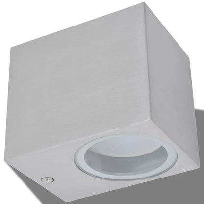 Berkfield Outdoor LED Wall Lights 2 pcs Square Downwards