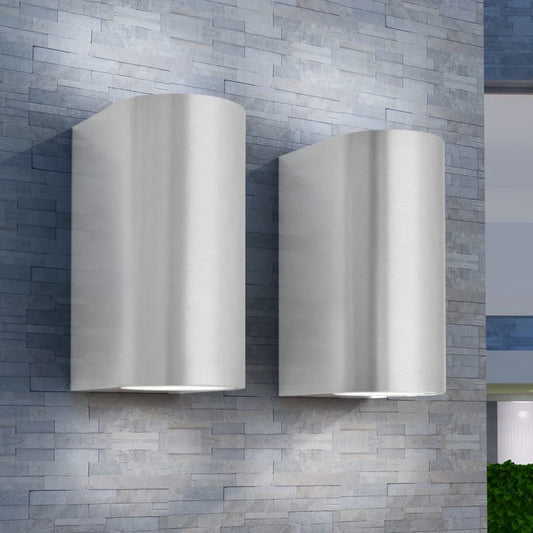 Berkfield Outdoor LED Wall Lights 2 pcs Round Up/Downwards