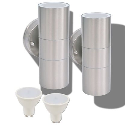 Berkfield Outdoor LED Wall Lights 2 pcs Stainless Steel Up/Downwards