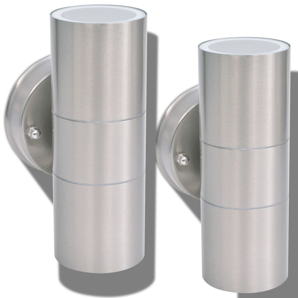 Berkfield Outdoor LED Wall Lights 2 pcs Stainless Steel Up/Downwards