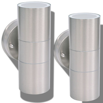 Berkfield Outdoor LED Wall Lights 2 pcs Stainless Steel Up/Downwards